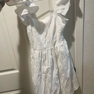 NWT FRANCESCAS KENSIE RUFFLE STRAP A LINE MINI DRESS in white